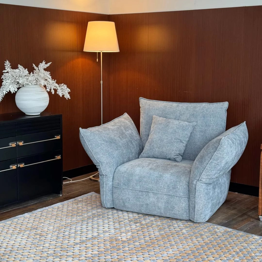 Modern Adjustable Armrest Fabric Sofa Chair for Living Room