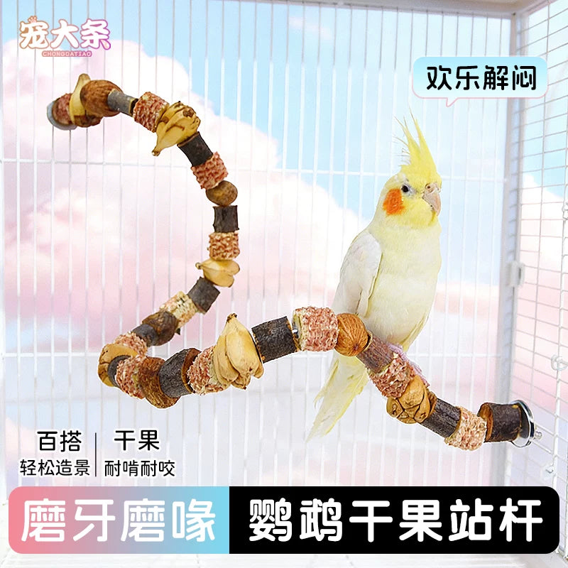 Parrot Chewing Climbing Ladder Perch Toy for Birds, Teeth Grinding and Intelligence Boosting, Cage Accessory
