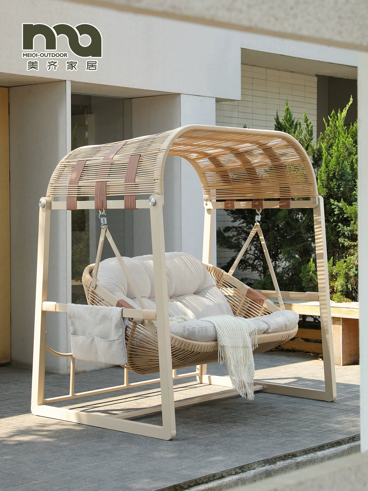 Outdoor Patio Swing Chair Double Hammock Garden Balcony Cradle Seat
