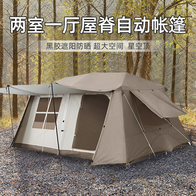 Automatic Ridge Tent for Outdoor Camping - Waterproof, Thickened, Two-Room Design