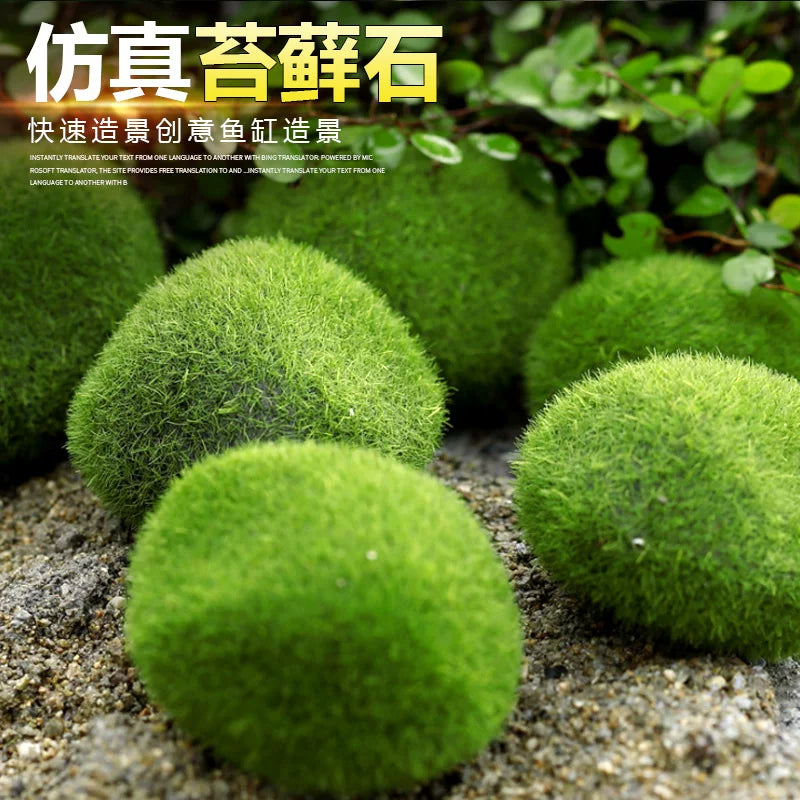 Aquarium Moss Stone Ornament for Fish Tank Decoration, Artificial Aquatic Plant Rock Landscape