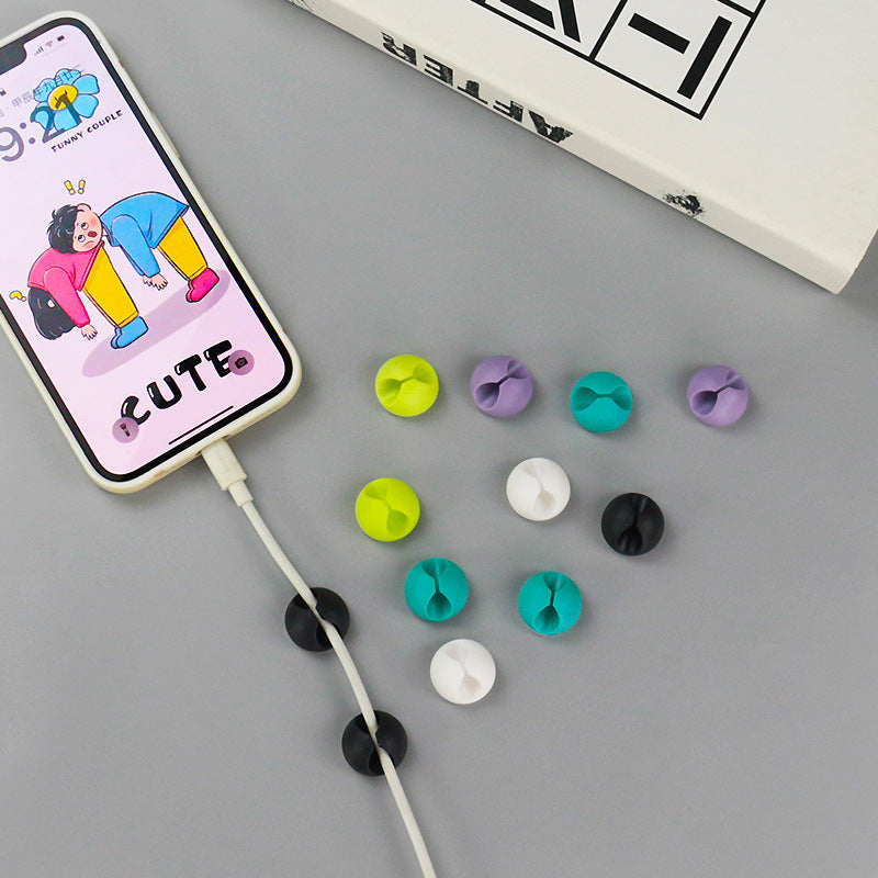 New Data Cable Power Cord Organizer Multi-Hole Fixer Self-Adhesive Cable Management Clip