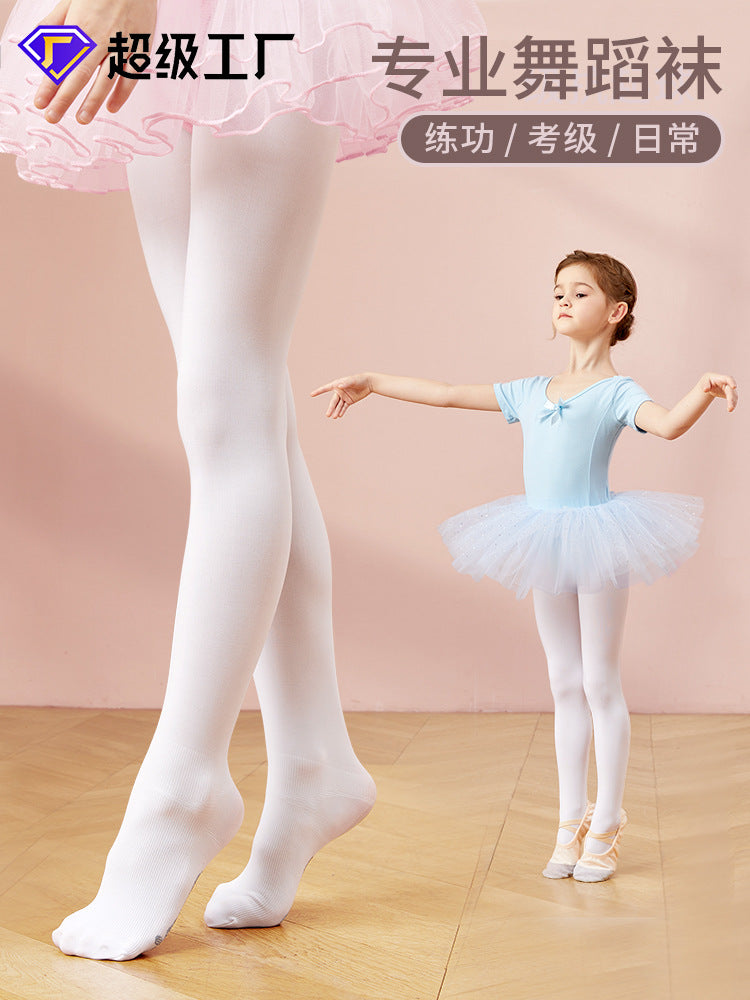 Girls' Ballet Dance Tights Opaque Footed Pantyhose for Practice and Performance