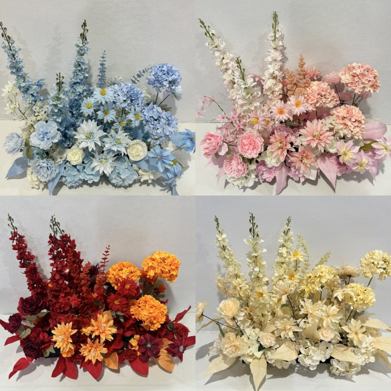 Artificial Flower Wedding Aisle Runner Forest Theme Wedding Background Decor Simulation Flower T-Stage Road Guide Finished Floral Art
