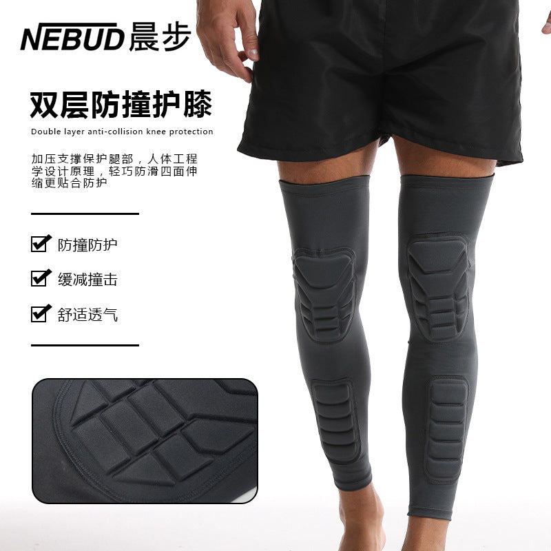 Padded Compression Knee Sleeve for Sports, Cycling, and Basketball - Breathable Honeycomb Anti-Collision Protection