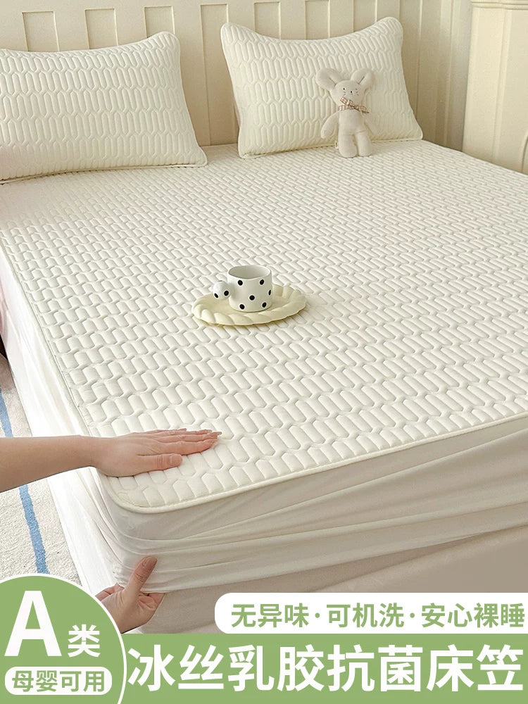 Latex Ice Silk Cooling Mat Bed Sheet Set for Summer, Class A for Baby & Maternity, Washable