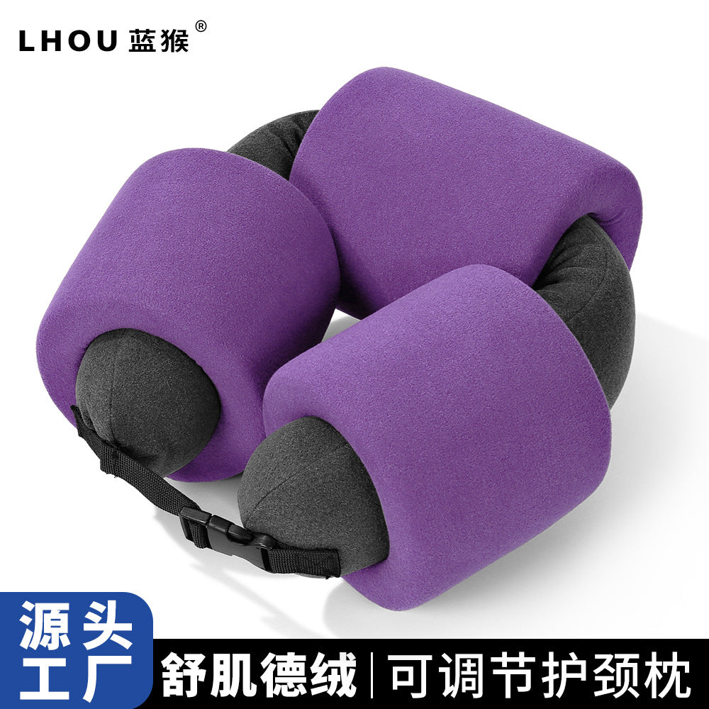 Adjustable Travel Neck Pillow U-Shaped for Airplane Train Office Napping