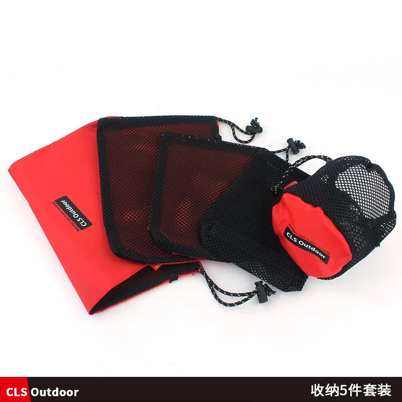 CLS 5-Piece Camping Travel Organizer Bag Set for Accessories, Toiletries, and Cosmetics