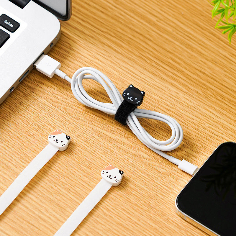 Cat Head Cable Organizer Straps for Computer and Appliance Wires