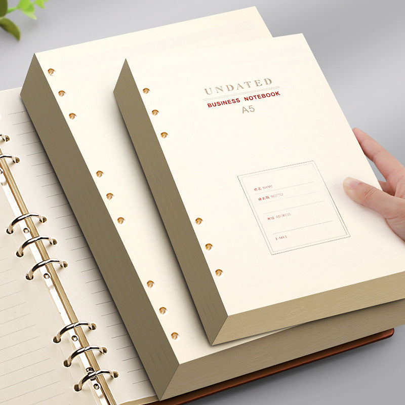 A5/B5 Loose Leaf Refill Paper for 6/9-Hole Notebooks, Thickened Lined Inserts
