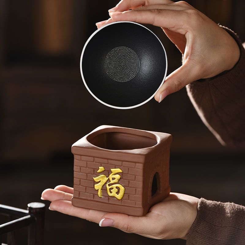 Ceramic Teapot Strainer with Zisha Filter and Stove Design
