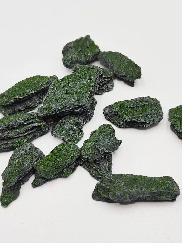 Miniature Irregular Mossy Rock Model for Dioramas and Micro Landscapes
