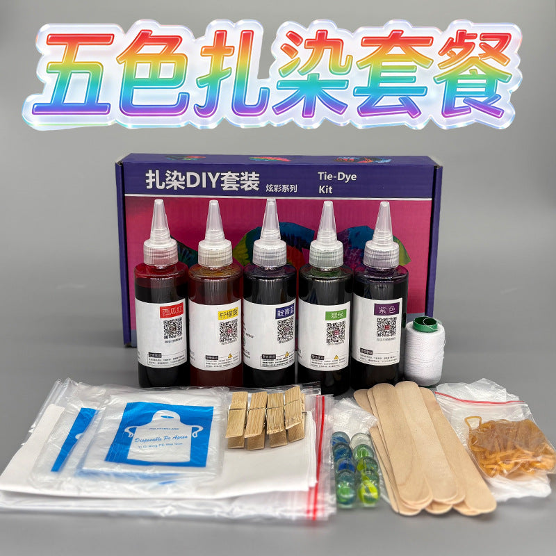 Tie-Dye Kit with 5 Colors for DIY Fabric Art