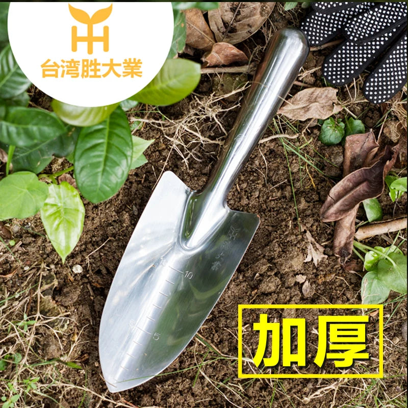Heavy-Duty Stainless Steel Garden Trowel and Rake Set for Potting and Transplanting