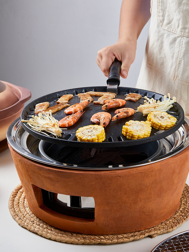 Korean Style Charcoal BBQ Grill for Home and Outdoor Camping