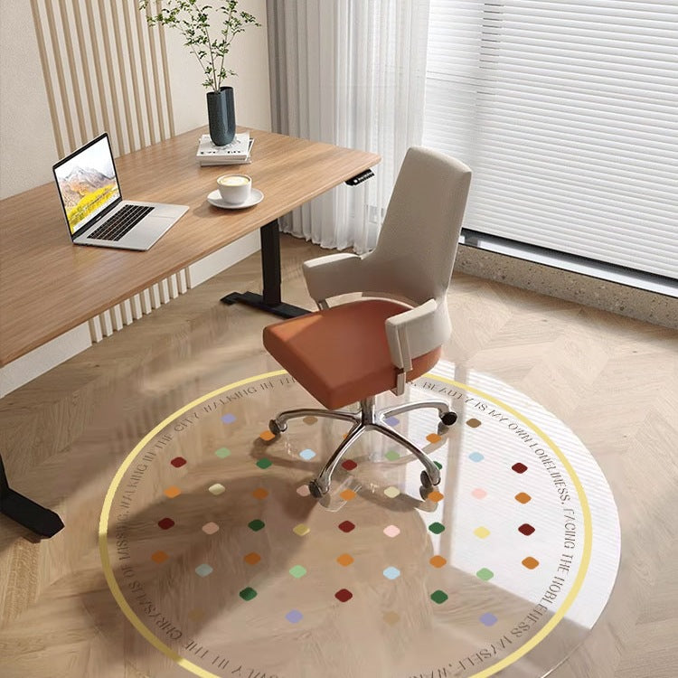 Round Clear PVC Floor Mat for Office Chair Desk Protection, Waterproof & Washable