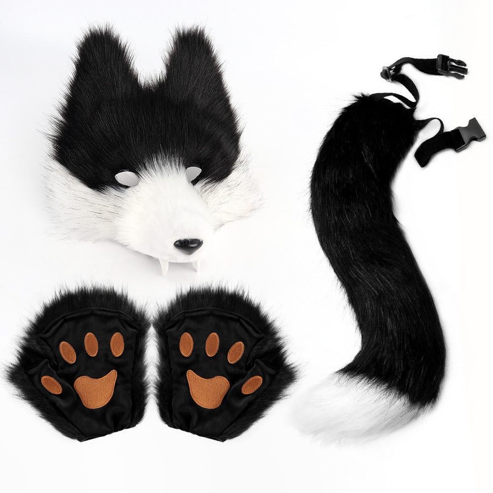 Realistic Wolf Mask and Tail Set for Halloween & Cosplay Parties