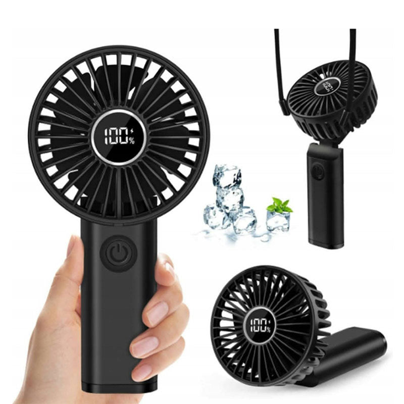 Portable USB Rechargeable Handheld Folding Neck Fan with Power Bank Function