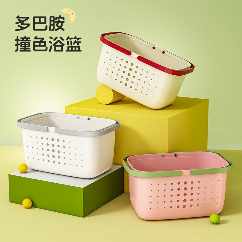 Portable Shower Caddy Basket with Handle - Large Capacity Plastic Storage Organizer for Bathroom Toiletries