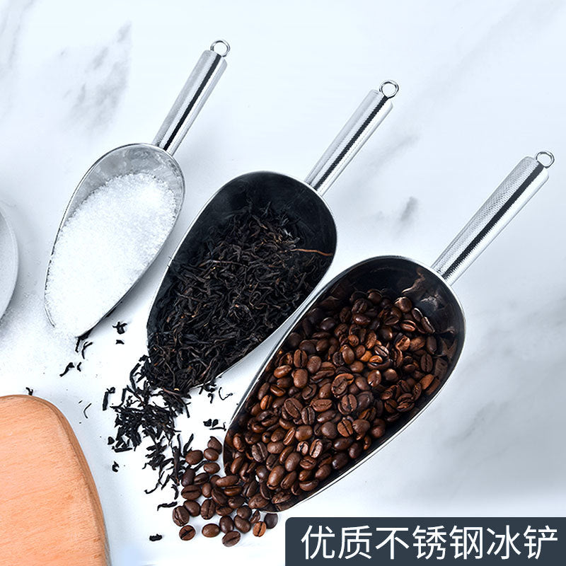 MFEI Stainless Steel Non-Slip Ice Scoop Food Tea Shovel Multi-Purpose Thickened