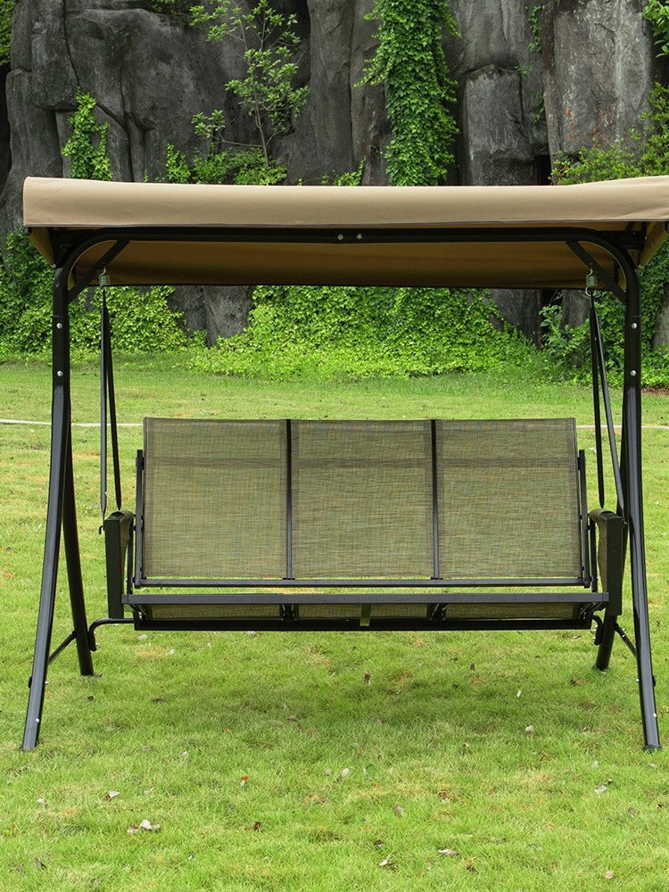 Adjustable Panama 3-Seater Outdoor Swing Chair for Patio Garden