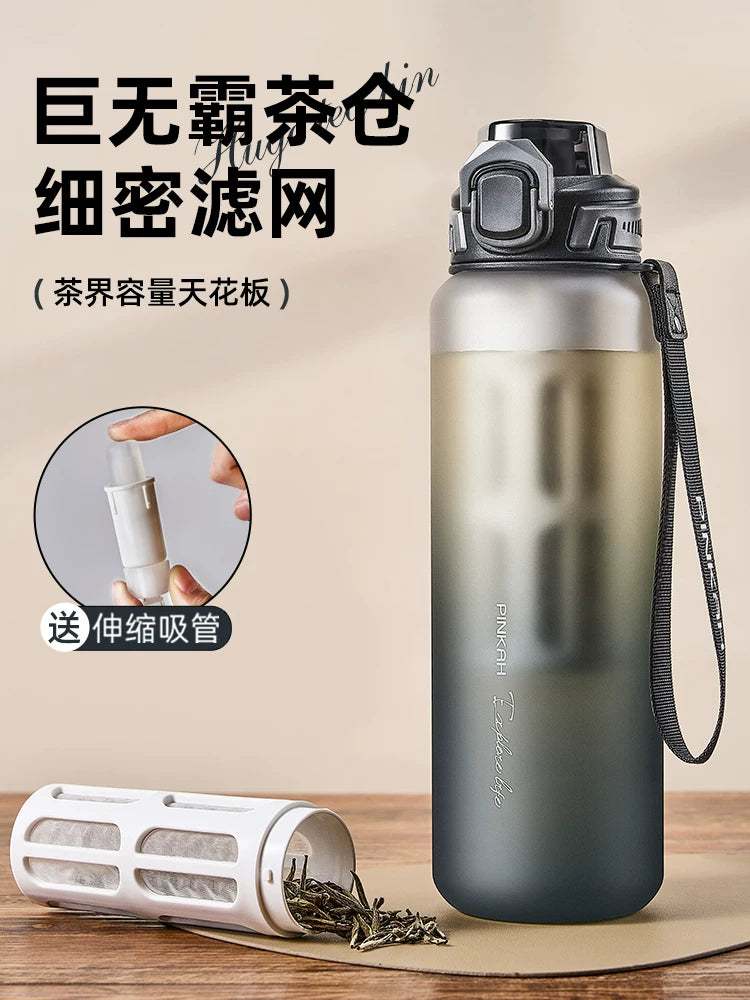 Large Capacity Tritan Water Bottle with Tea Infuser for Hot/Cold Beverages, Outdoor Sports
