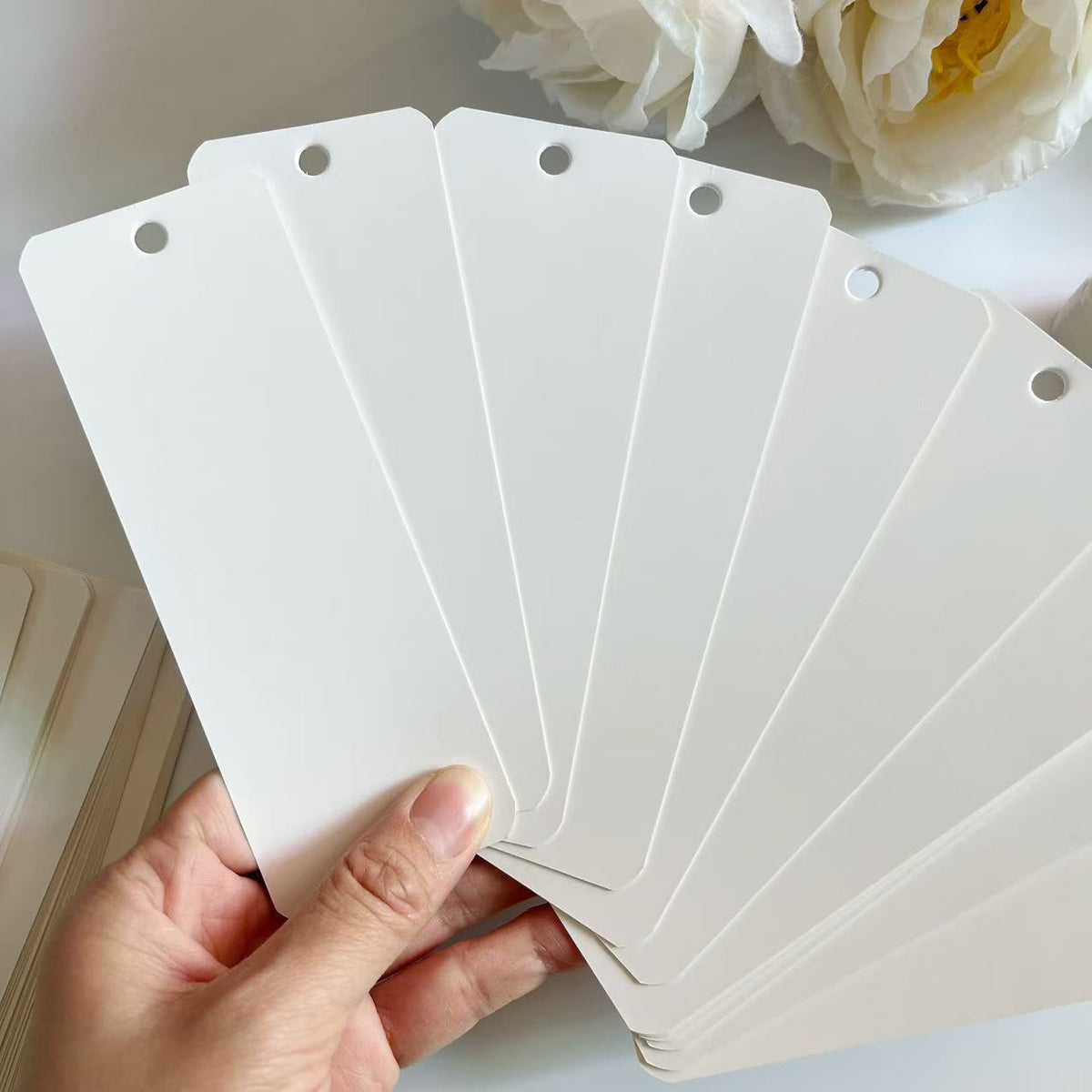DIY Blank Bookmark Cards with Hole for Messages and Learning