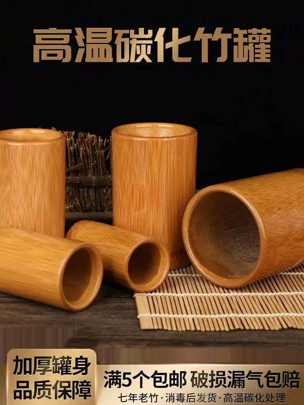 Carbonized Bamboo Cupping Therapy Set for Body Massage and Suction