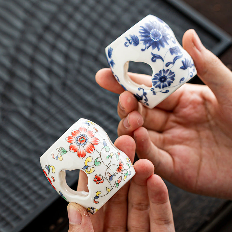 Blue and White Porcelain Teapot Lid Holder for Kung Fu Tea Ceremony