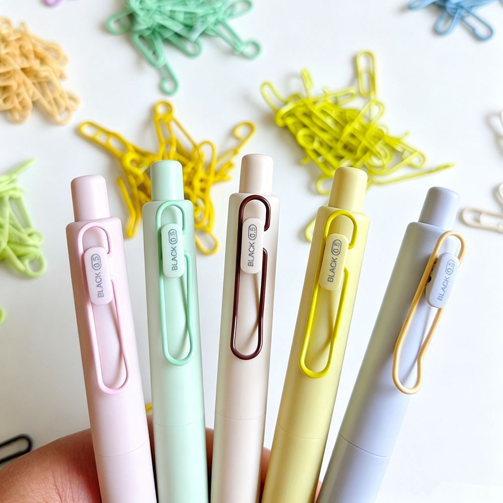 Mini Quick-Dry Retractable Gel Pen with Clip, 0.5mm Colored Ink for Students