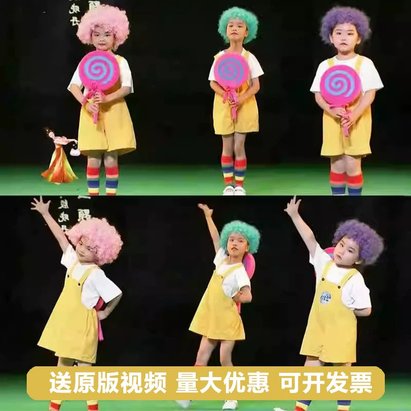Kids' Candy-Themed Dance Costume Set for Stage Performances