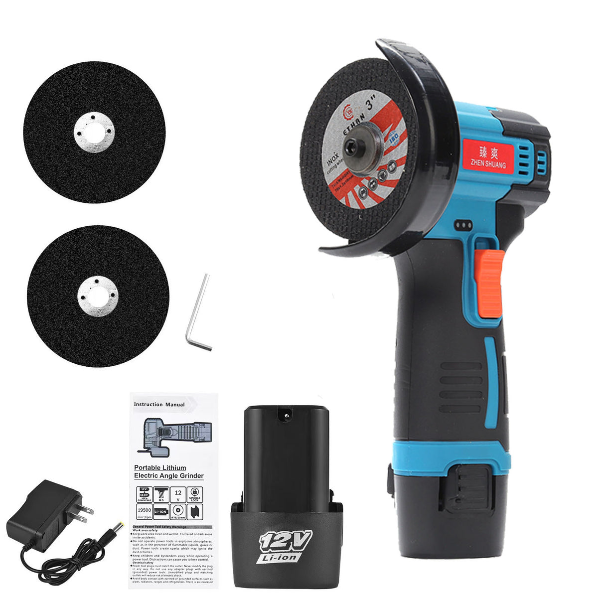 Cordless Mini Angle Grinder Kit with Battery for Polishing, Grinding, and Cutting