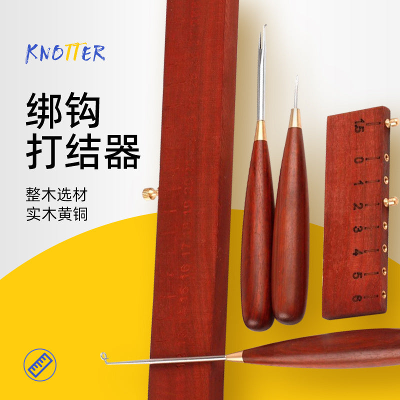 Multifunctional Fishing Line Knot Tying Tool with Rosewood Handle
