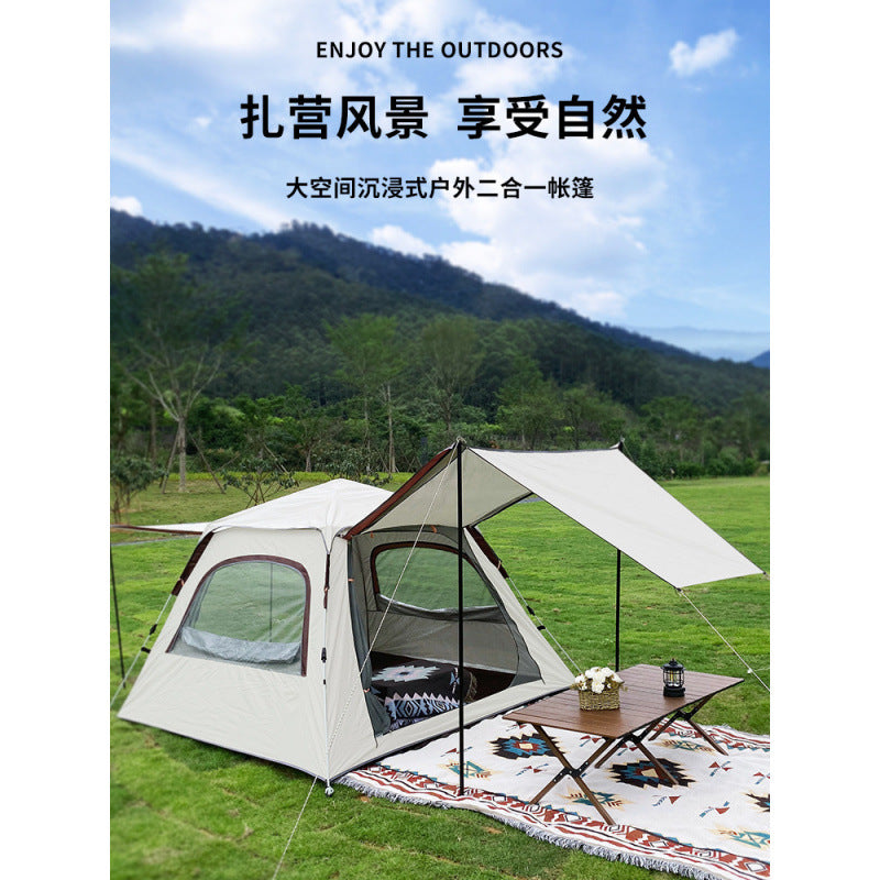 Portable Pop-Up Camping Tent with Sunshade, UV Protection, and Quick Setup