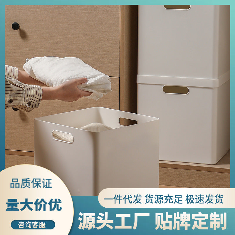Square Plastic Storage Box with Lid and Wheels, Thickened Large Capacity Organizer for Books
