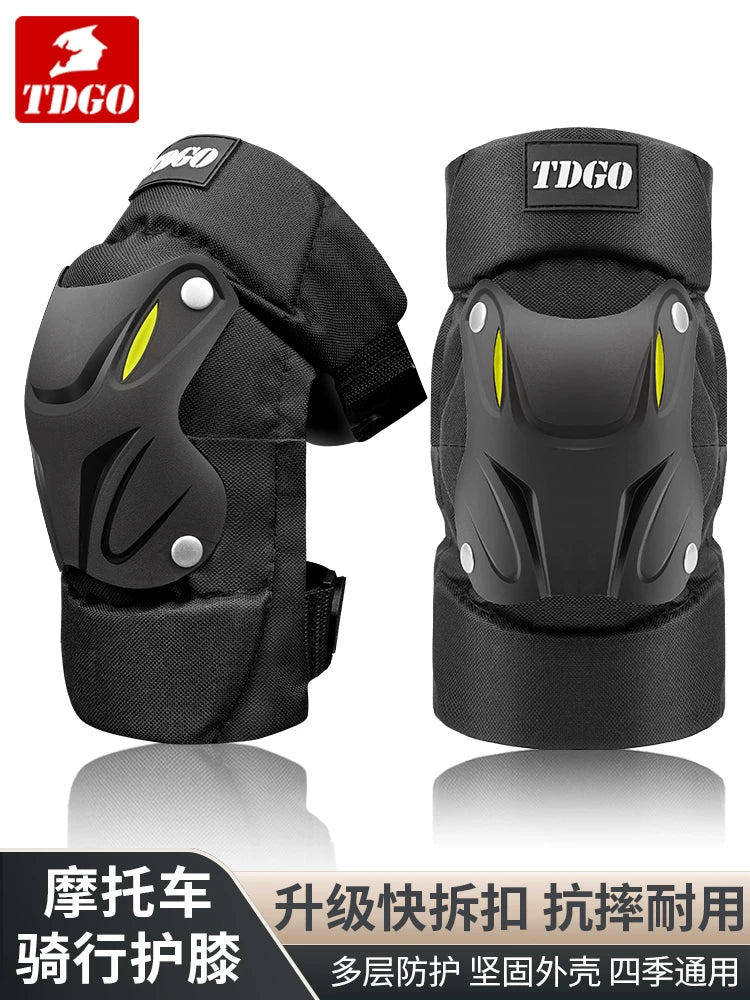 Motorcycle Knee and Elbow Pads, Windproof Protective Gear for Riding, CE Certified, Unisex