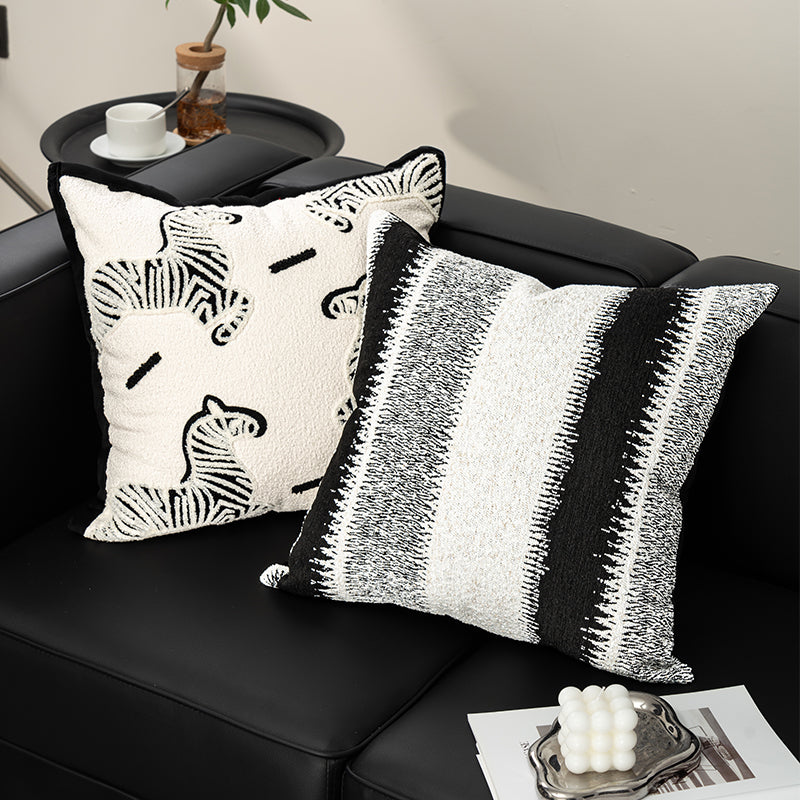 Luxury Zebra Print Throw Pillow Cover / Pillow with Insert for Sofa & Bay Window