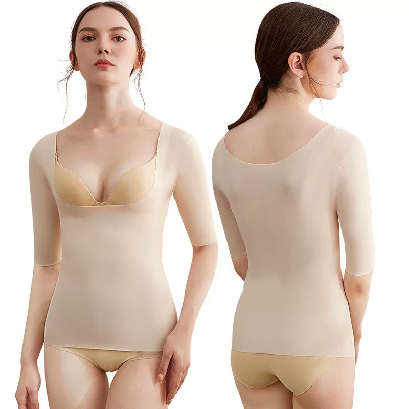 Plus Size Postpartum Shapewear Top with Bust Support and Tummy Control