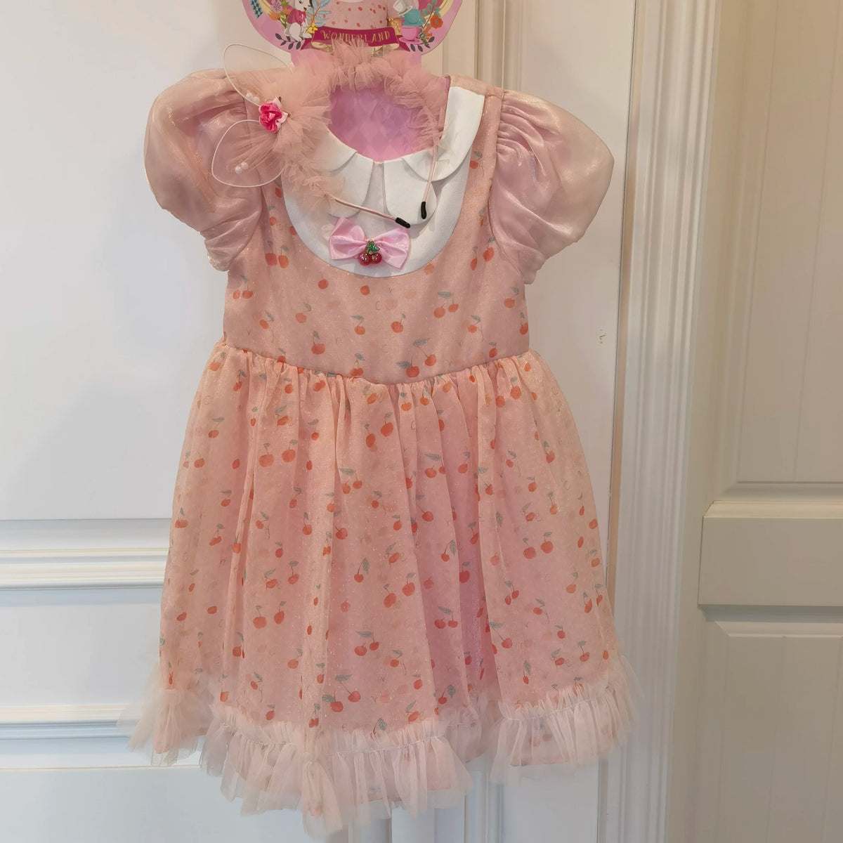 Girls' Cherry Rabbit Princess Dress with Headpiece for Parties and Performances