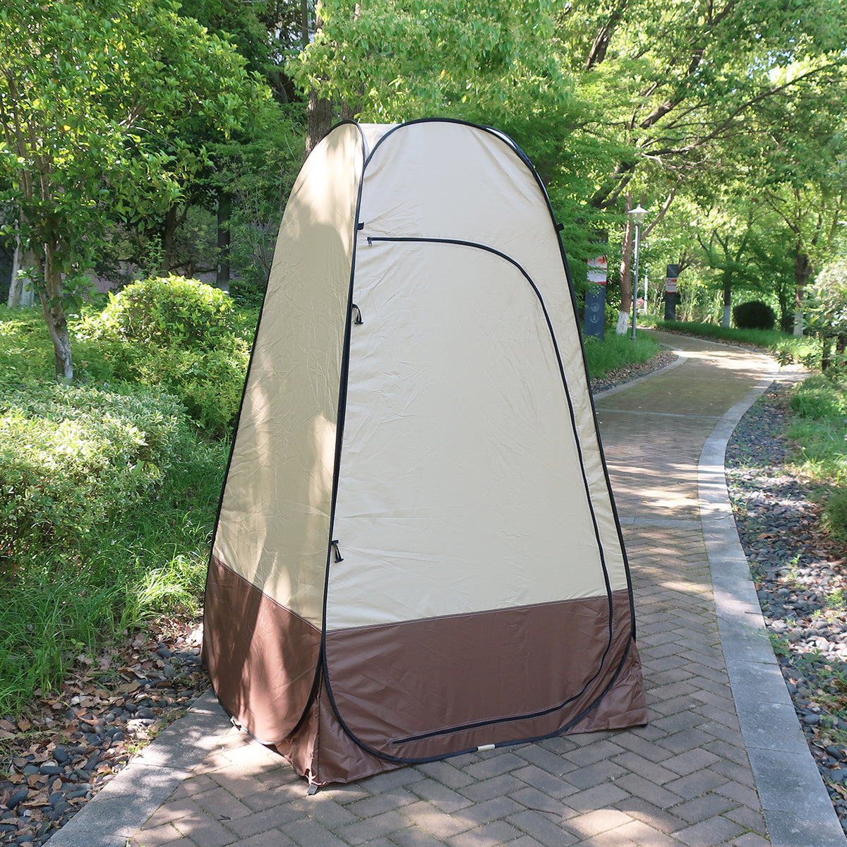 Portable Pop-Up Shower Tent Outdoor Changing Room Privacy Shelter with Mesh Window