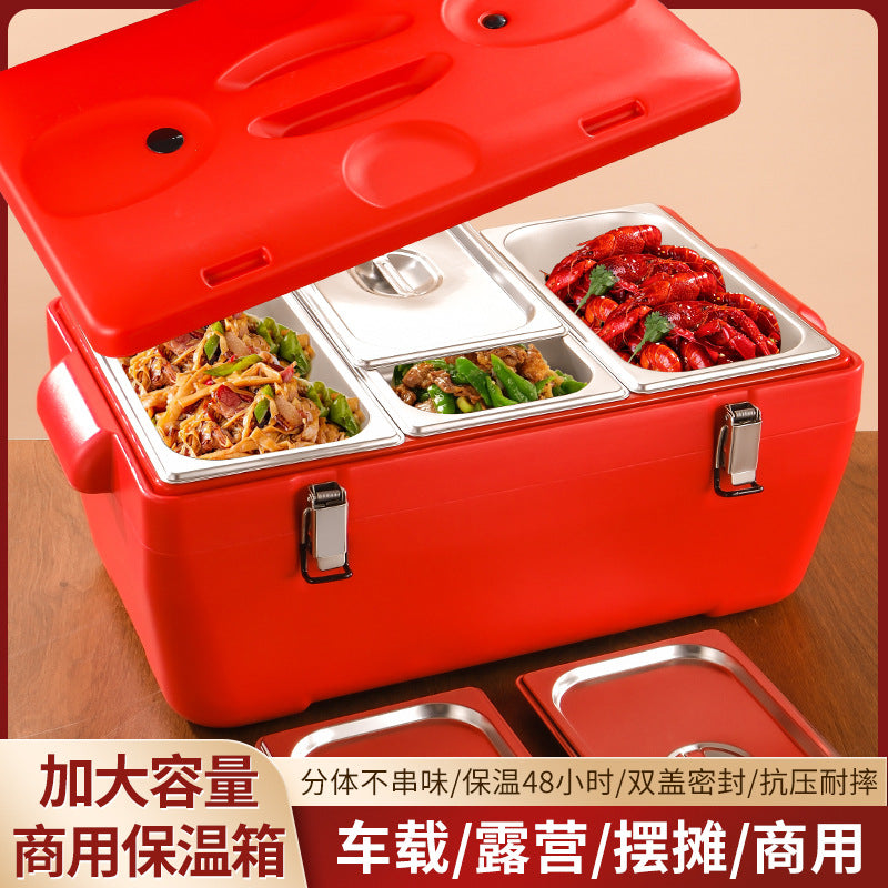 Stainless Steel Insulated Cooler Box for Outdoor Picnic Car Use Food Preservation Commercial Stall