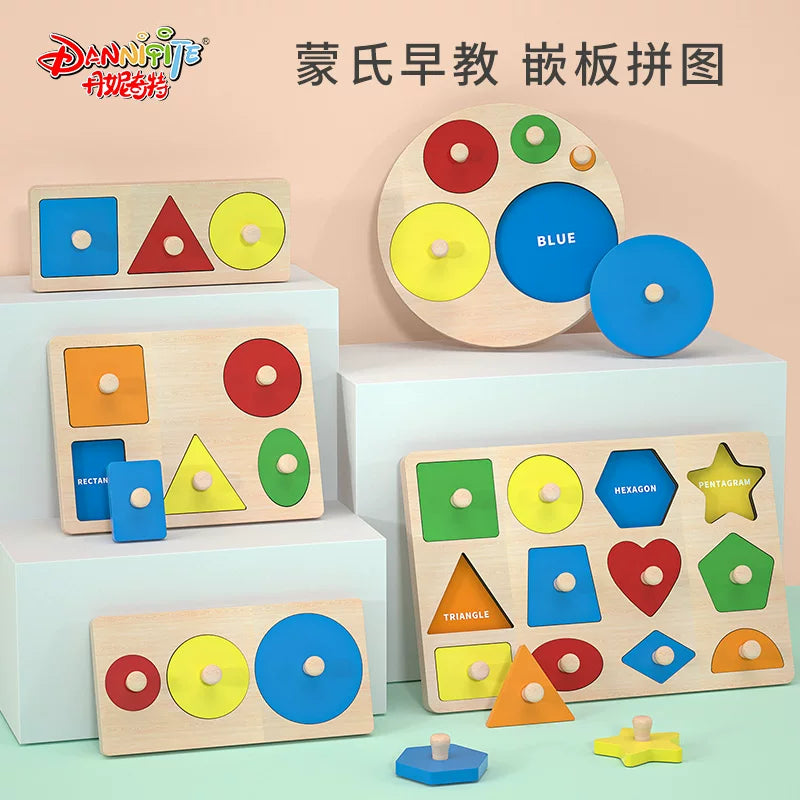 Montessori Wooden Busy Board for Toddlers - Educational Fine Motor Skill Toy for Babies 1-2 Years Old