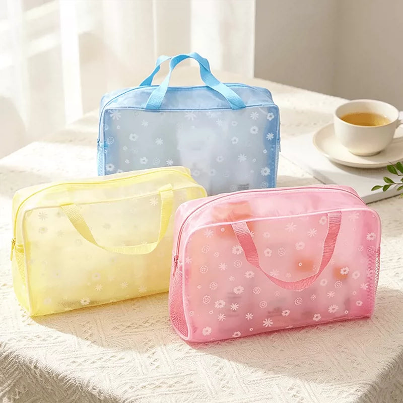 Large Capacity Transparent Travel Wash Bag for Men and Women, Portable Toiletry Organizer Set