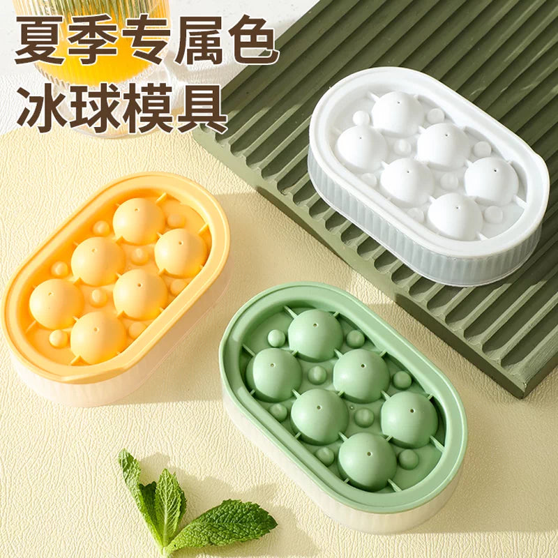 Ice Ball Maker Mold with Lid, Food-Grade Silicone Ice Cube Tray for Home Bar
