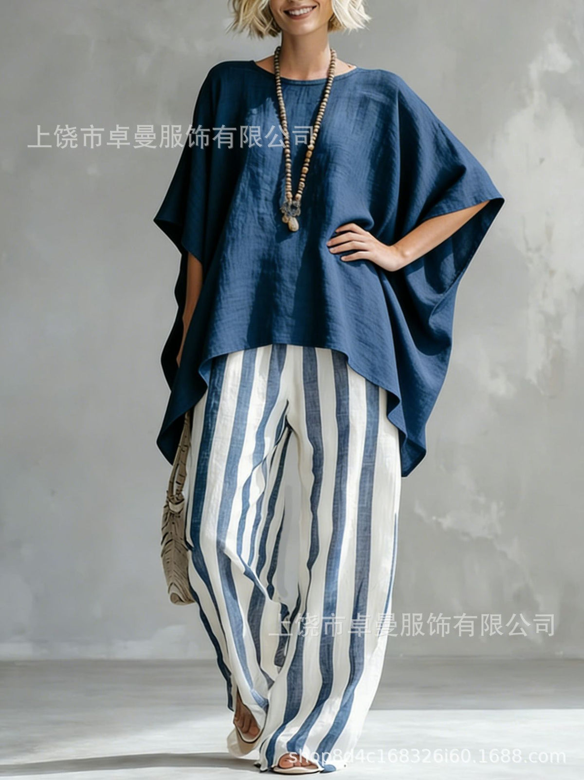 Women's Batwing Sleeve T-Shirt and Cape Top Set