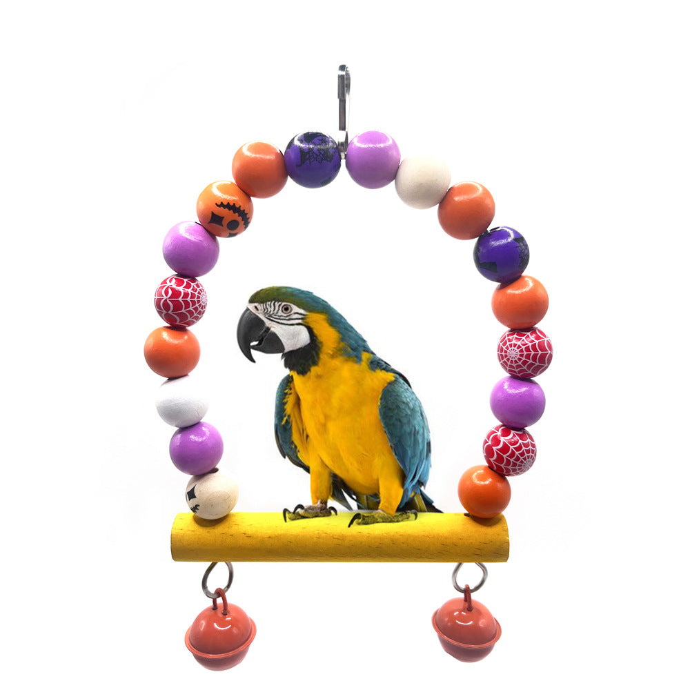 Halloween Themed Colorful Bird Swing Parrot Perch Toy for Cage Decoration