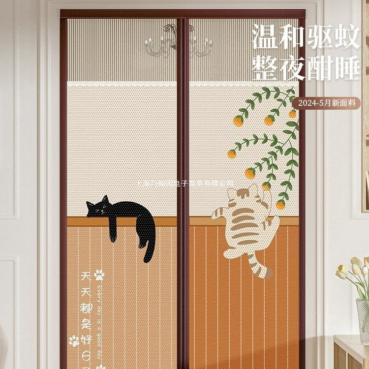 Magnetic Screen Door with Hook & Loop Fastener for Insect Protection