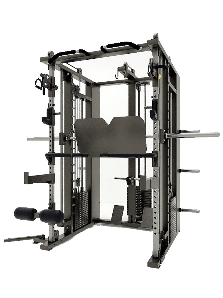 Commercial Smith Machine Multi-Functional Squat Rack Home Gym System with Fly Attachment