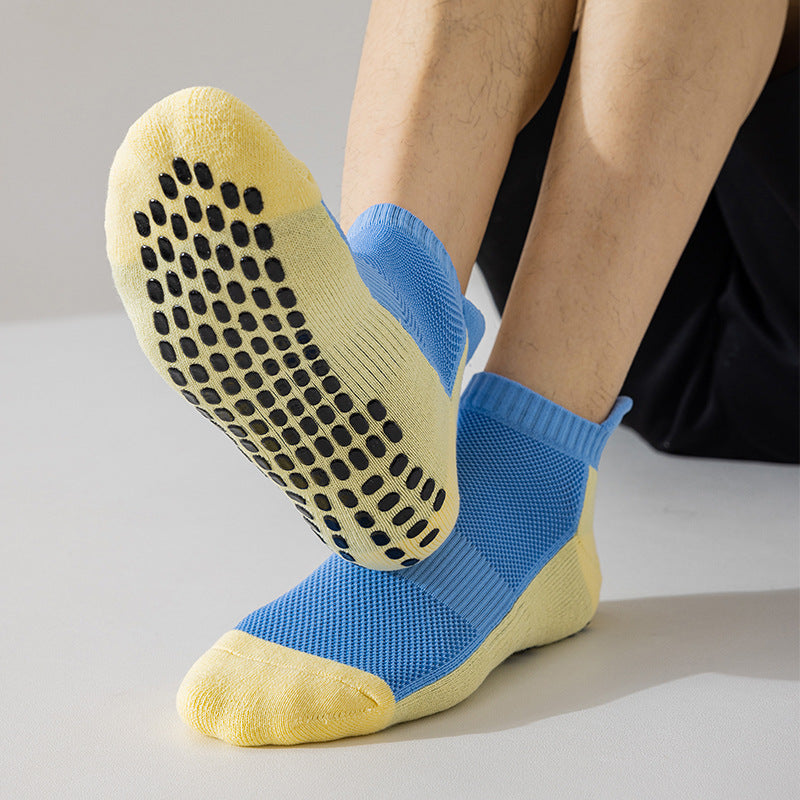 Unisex Cotton Anti-Slip Yoga Pilates Socks for Autumn/Winter - Sweat-Absorbent & Odor-Resistant