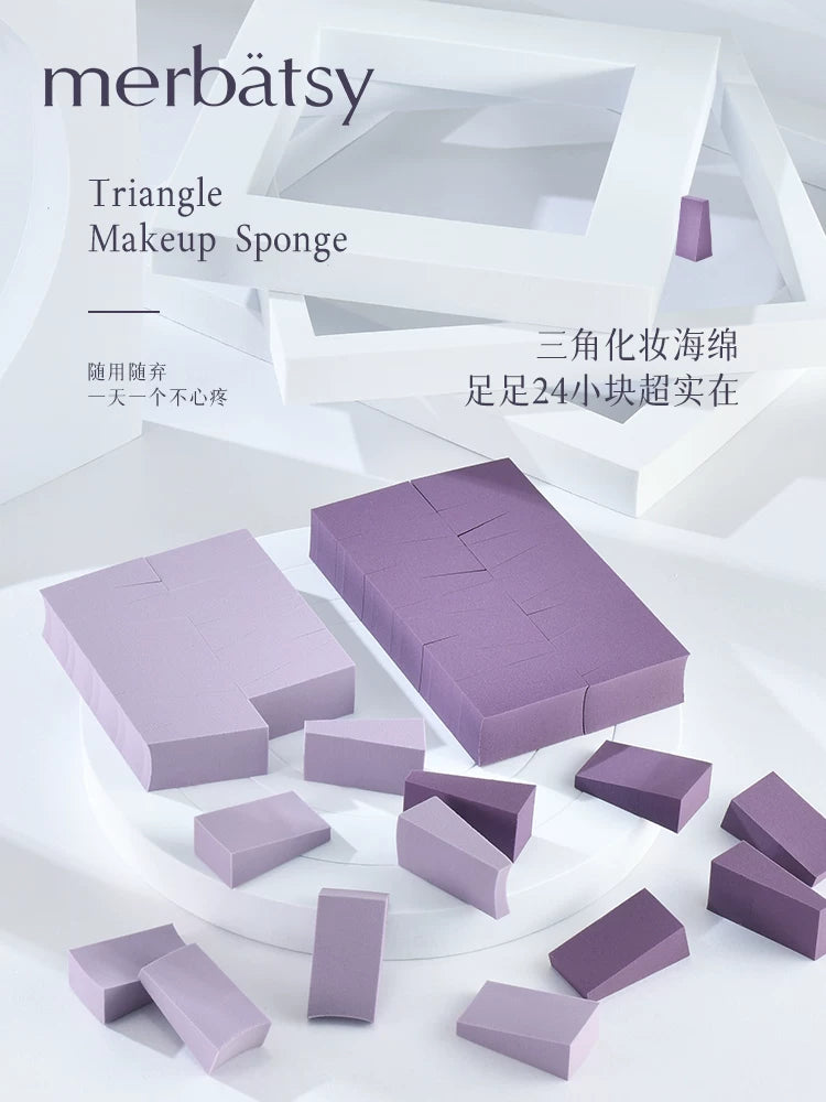 MERBATSY24 Non-Latex Makeup Sponge Set - Wet & Dry Use, Triangle & Teardrop Blenders for Foundation, Concealer, Powder
